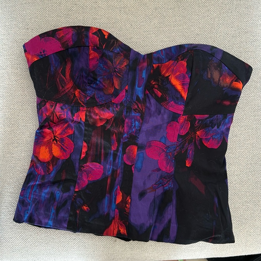 Bebé Colorful Strapless Top Size XXS